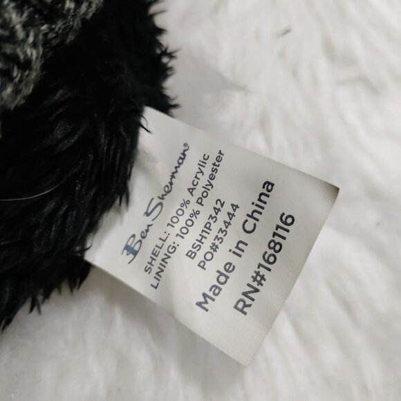 NWT Ben Sherman Men's Dark Gray Thermal Plush Lining Ribbed Knit Beanie Hat - Picture 6 of 8
